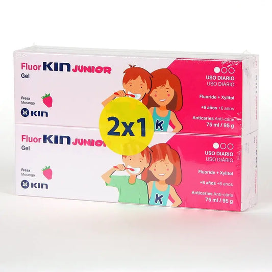 KIN FluorKIN Children's Toothpaste Gel 75 ml Pack 2x1