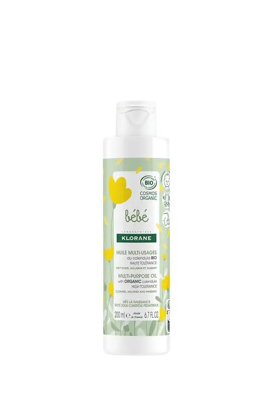 Klorane Certified Organic Calendula Multi-Purpose Oil - Body, Buttocks, Hair & Scalp - Baby , 200 ml