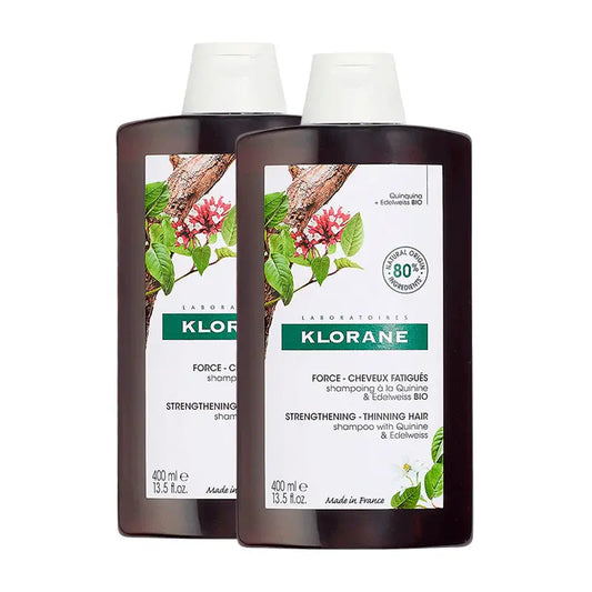 Klorane Pack Dúo Champú a la Quinina con Vitaminas B, 2X400 ml