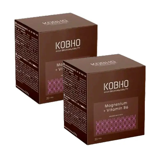 Kobho Labs Duplo Magnesium Supplement + Vitamin B6, 2 x 20 vials