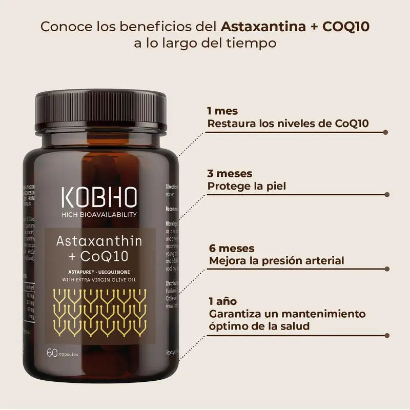 Kobho Labs Supplement Astaxanthin + Coenzyme Q10, 60 capsules