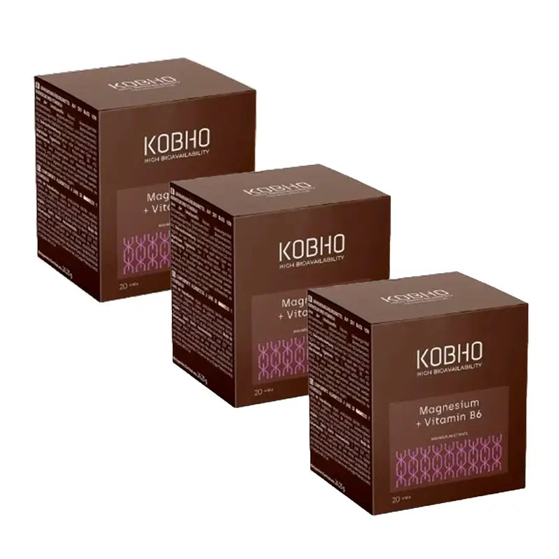 Kobho Labs Triplo Supplement Magnesium + Vitamin B6, 3 x 20 vials