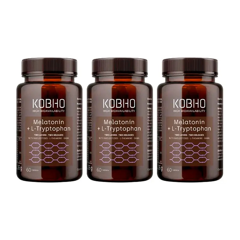 Kobho Labs TriploSupplement Melatonin + L-Tryptophan, 3 x 60 capsules