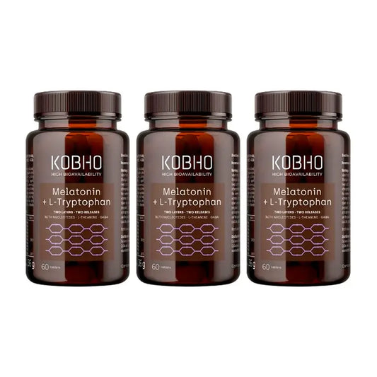 Kobho Labs TriploSupplement Melatonin + L-Tryptophan, 3 x 60 capsules