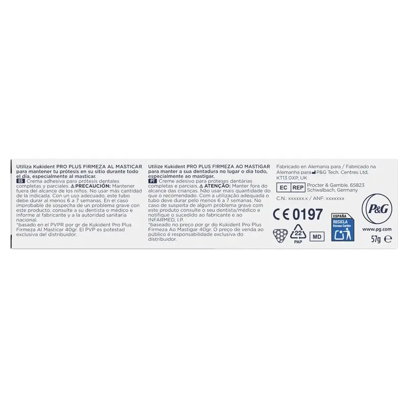 Kukident Quadruple Pro Plus Firmness When Chewing, 4 x 57 Gr