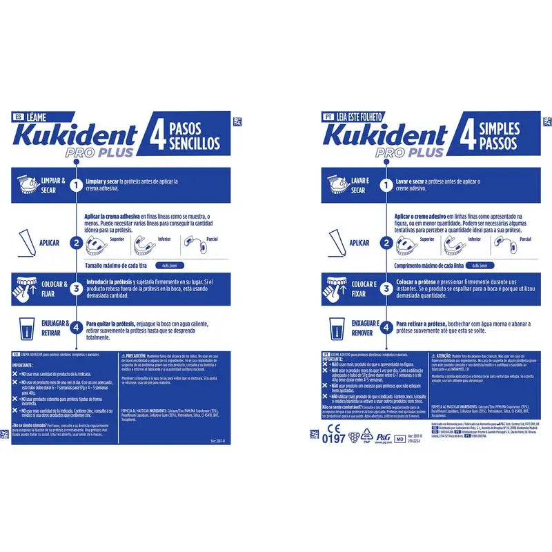 Kukident Quadruple Pro Plus Firmness When Chewing, 4 x 57 Gr