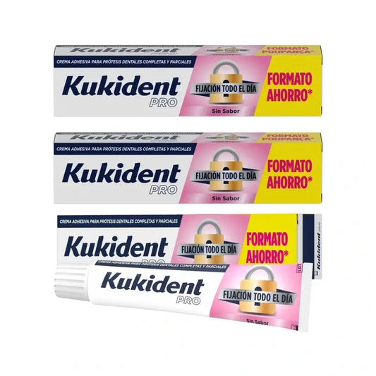 Kukident Triplo Pro Complete Adhesive Cream For Dentures, Neutral 3 x 70 Gr