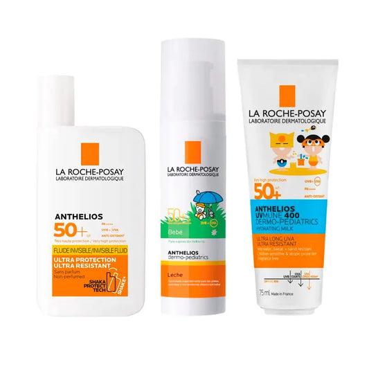 La Roche Posay Anthelios Baby Pack Spf50+ 50Ml + Children's Moisturiser Spf50+ 250Ml + Uv-Mune 400 Fluid Spf50+ 50Ml