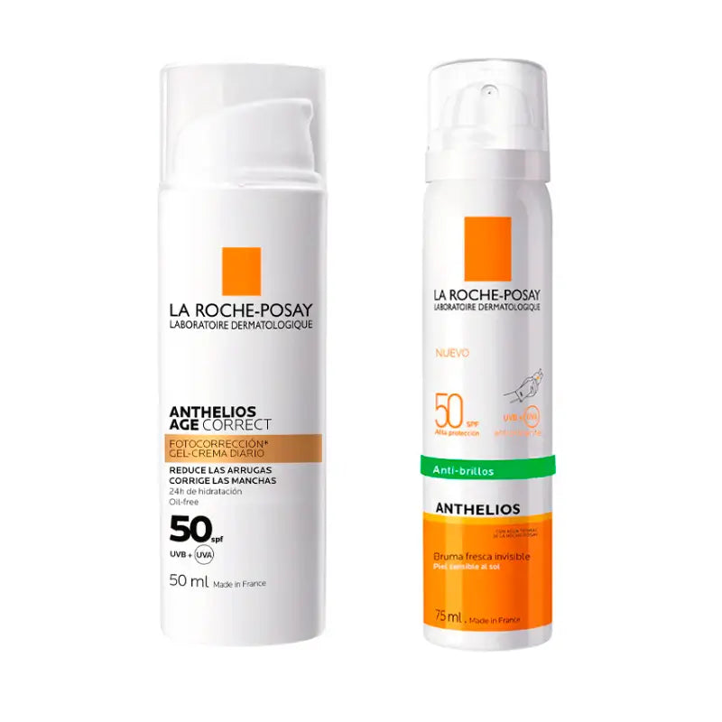 La Roche Posay Anthelios Facial Mist Pack Spf50 75Ml + Age Correct Gel-Cream Spf50 50Ml