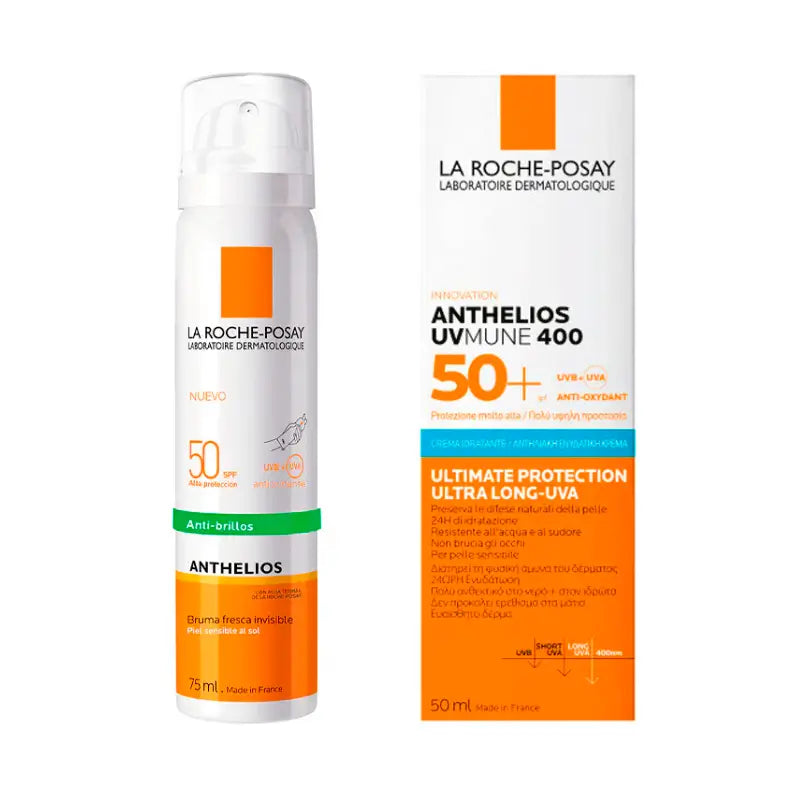 La Roche Posay Anthelios Facial Mist Pack Spf50 75Ml + Uvmune 400 Spf50+ 50Ml