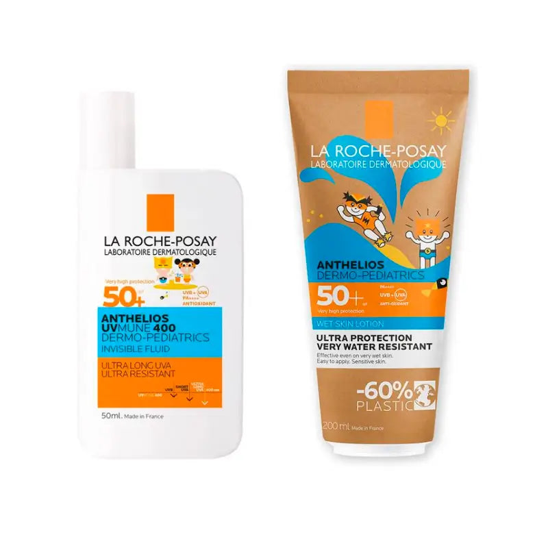 La Roche Posay Anthelios Fluid Children's Pack Spf50+ 50Ml + Wet Skin Children's Spf50+ 200Ml