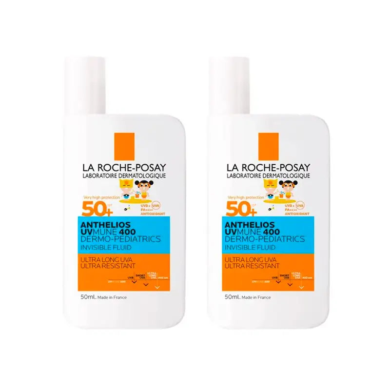 La Roche Posay Anthelios Uvmune 400 Dermopediatrics Invisible Fluid Pack Spf50+, 2x50 ml