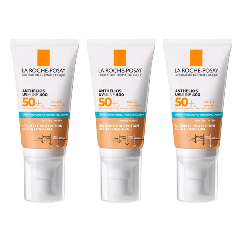 La Roche Posay Anthelios Triplo Colour Cream Spf 50+ Sensitive Skin, 3 X 50 Ml