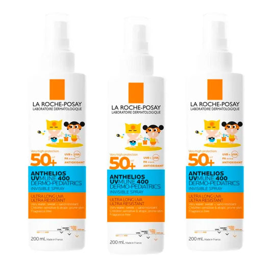 La Roche Posay Triplo Anthelios Dermo-Pediatrics Invisible Spray Spf 50+ Children's Sunscreen, 3 X 200 Ml