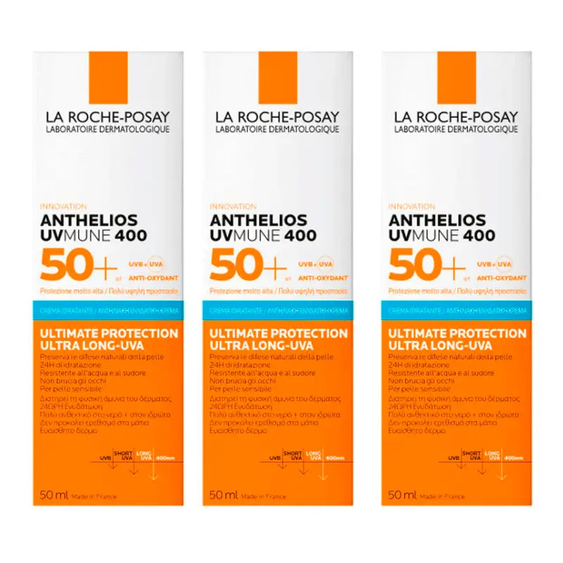 La Roche Posay Triplo Anthelios Uvmune 400 Spf50+, 3 X 50 Ml