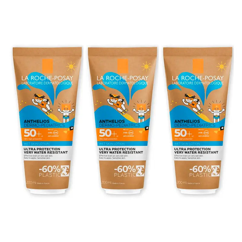 La Roche Posay Triplo Anthelios Wet Skin Dermopediatrics Carton Tube Spf50+, 3 X 200 Ml