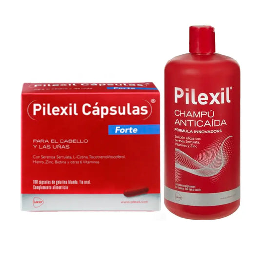 Pilexil Pack Anticaida forte (100 forte capsules + 900 ml anti-hair loss shampoo)