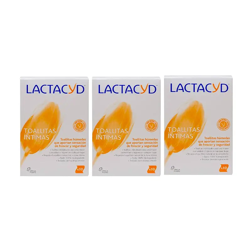 Lactacyd Triplo Individual Intimate Hygiene Wipes 3 x 10 units