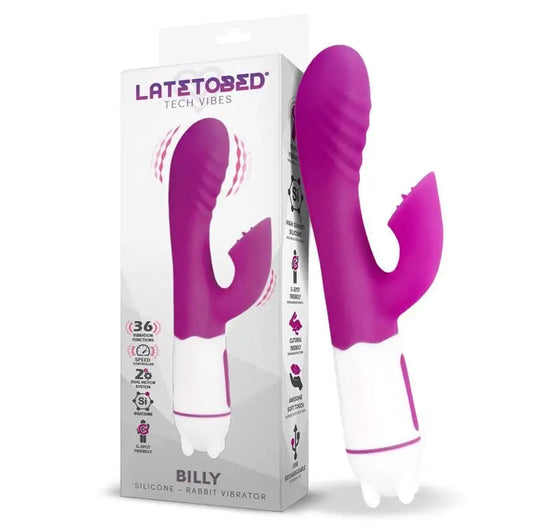 Latetobed Billy Vibrador Usb 36 Funciones Silicona Púrpura