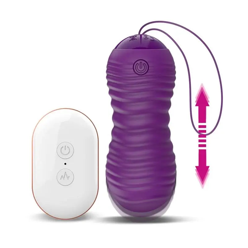 Latetobed Orio Vibrating Egg And Up And Down Telescopic Motion Remote Control Purple