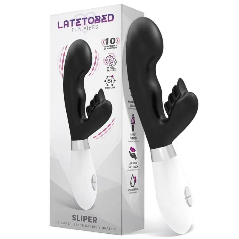 Latetobed Sliper Vibrador Conejito Silicona Negro