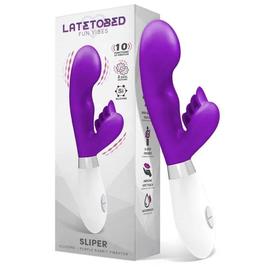 Latetobed Sliper Vibrador Conejito Silicona Púrpura