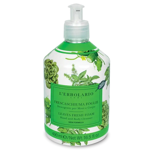 L'Erbolario Hand & Body Soap Fresh Foam Leaves, 490 ml