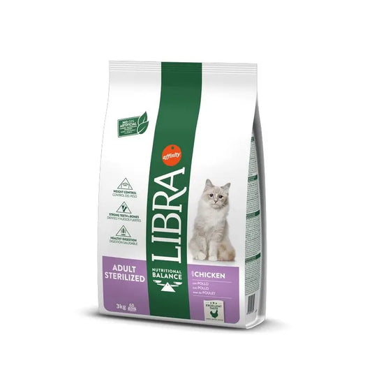 Libra Feline Adult Esterilizado Pollo 3Kg, pienso para gatos