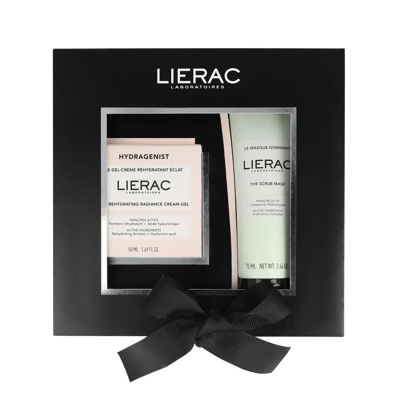 Lierac Hydragenist Hydragenist Brightening Rehydrating Gel Cream + Exfoliating Mask Box, 125 ml