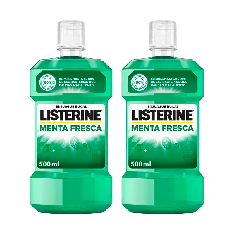 Listerine Duplo Fresh Mint Mouthwash, 2 x 500 Ml