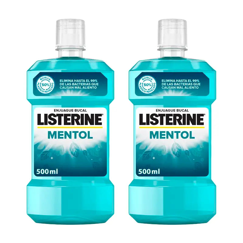 Listerine Duplo Mouthwash Menthol, 2 x 500 Ml