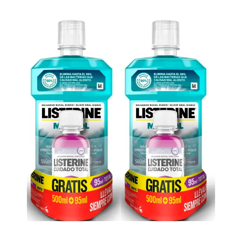 Listerine Duplo Menthol, 2 x 500Ml + Ct 95Ml