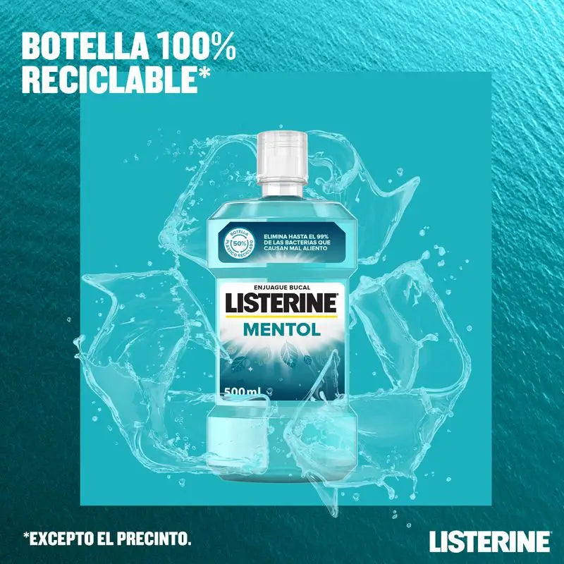 Listerine, Mouthwash Menthol, 500 ml + 250 ml