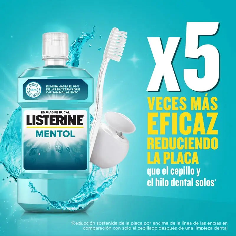 Listerine, Mouthwash Menthol, 500 ml + 250 ml