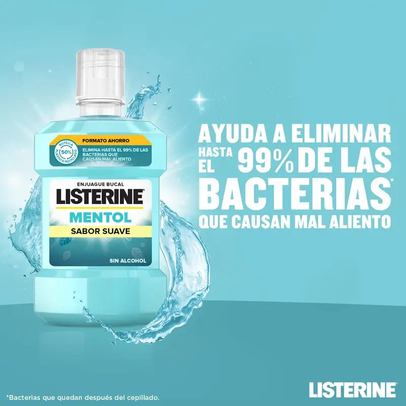 Listerine, Mild Flavour Menthol Mouthwash, 1000 ml