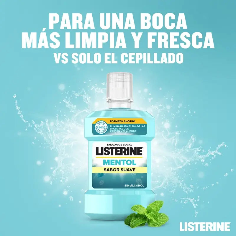 Listerine, Mild Flavour Menthol Mouthwash, 1000 ml