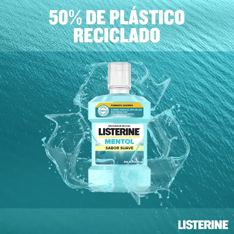 Listerine, Mild Flavour Menthol Mouthwash, 1000 ml