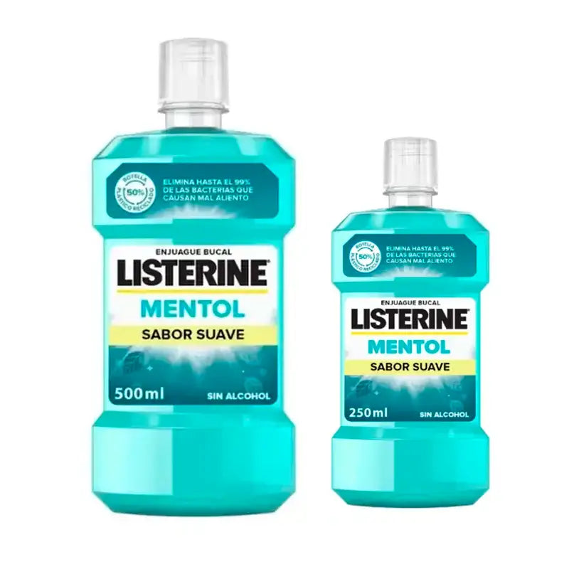 Listerine Mouthwash Menthol Mild Flavour Alcohol Free Mouthwash Pack 500 ml + 250 ml