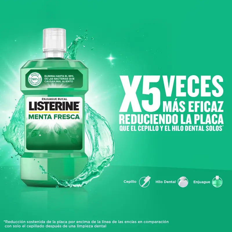 Listerine Mouthwash Peppermint Fresh Mouthwash, 500 ml