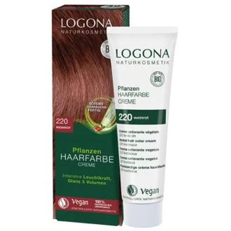 Logona Colorante Vegetal En Crema 220 Burdeos 150Ml.