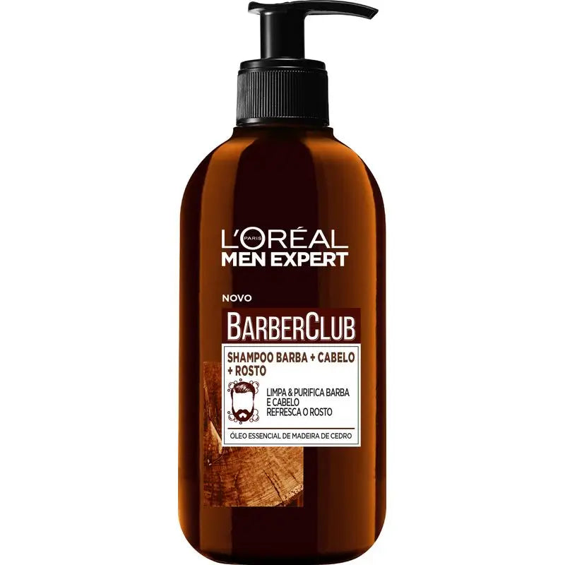 L'Oréal Paris Men Expert Barber Club 3 In 1 Shampoo: Beard + Hair + Face 200 Ml