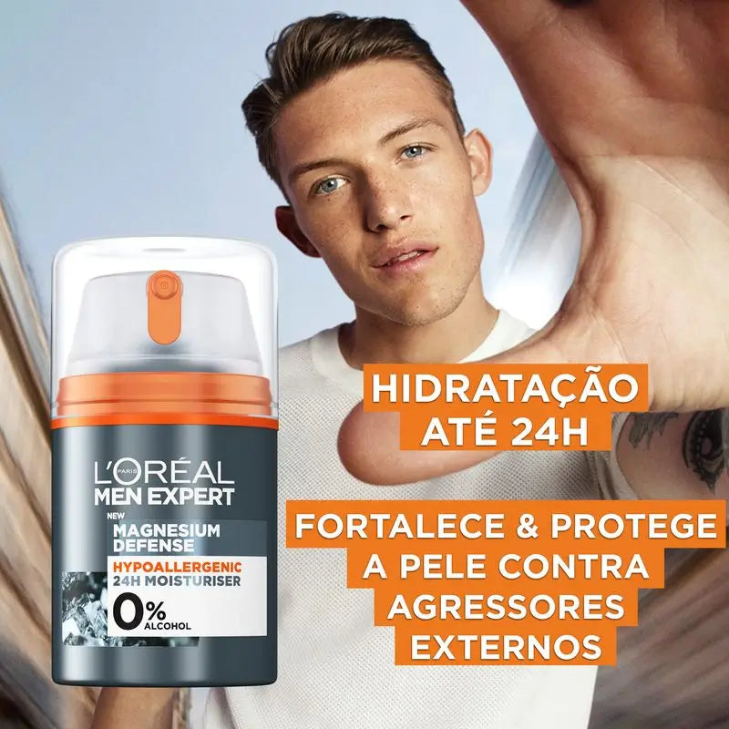 L'Oréal Paris Men Expert Hypoallergenic Moisturising Cream: Magnesium Mineral & Hyaluronic Acid