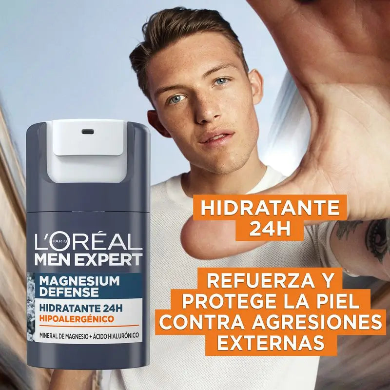 L'Oréal Paris Men Expert Hypoallergenic Moisturising Cream: Magnesium Mineral & Hyaluronic Acid