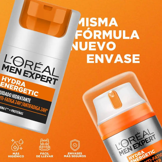 L'Oréal Paris Men Expert Hydra Energetic 24H Anti-Fatigue Moisturising Cream For Men With Vitamin C And Protein - 50 Ml