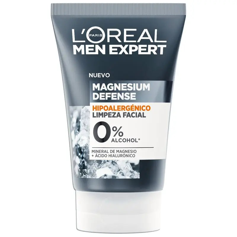 L'Oréal Paris Men Expert Facial Cleansing Magnesium Defense: Hypoallergenic, Magnesium Mineral & Hyaluronic Acid