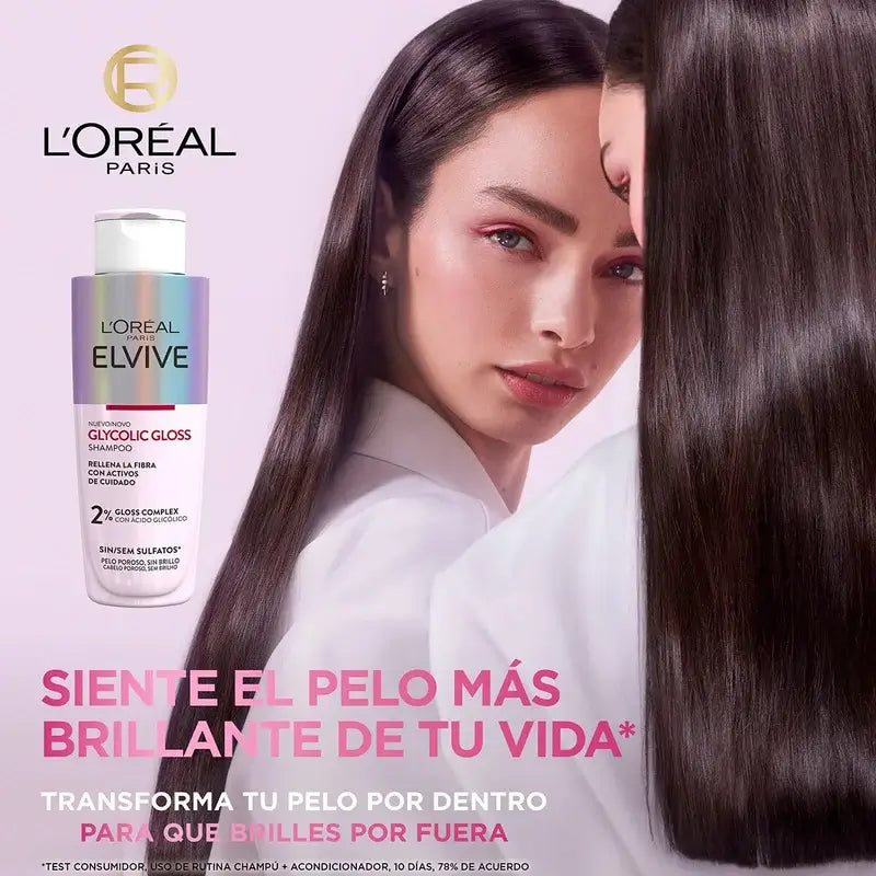 L'Oréal Paris Elvive Glycolic Gloss Shampoo With Glycolic Acid Glycolic Acid Soft & Shiny Hair