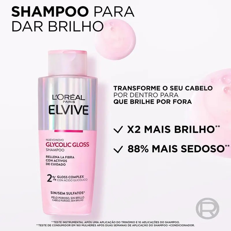 L'Oréal Paris Elvive Glycolic Gloss Shampoo With Glycolic Acid Glycolic Acid Soft & Shiny Hair