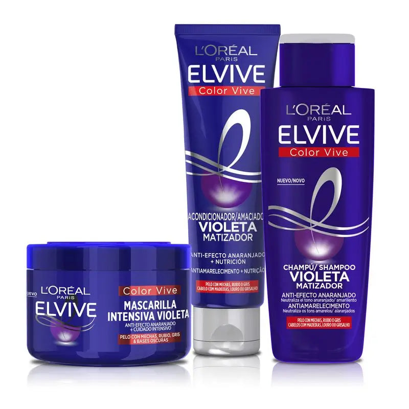 L'Oréal Paris Elvive Color Vive Violet Mattifying Conditioner for highlighted, blonde or grey hair 150Ml