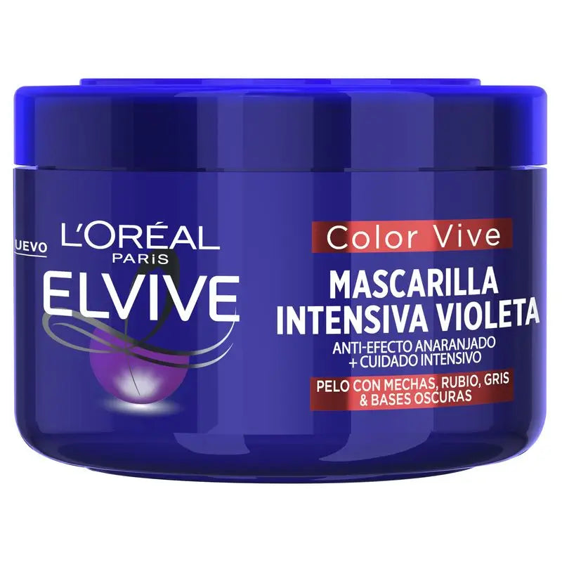 L'Oréal Paris Elvive Color Vive Mask: Violet Mattifying For Blonde, Grey Or Highlighted Hair, 250Ml