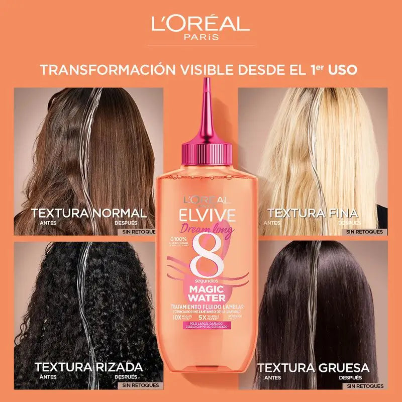 L'Oréal Paris Elvive Dream Long Magic Water: 8S Hair Treatment, Lamellar Technology, 200Ml